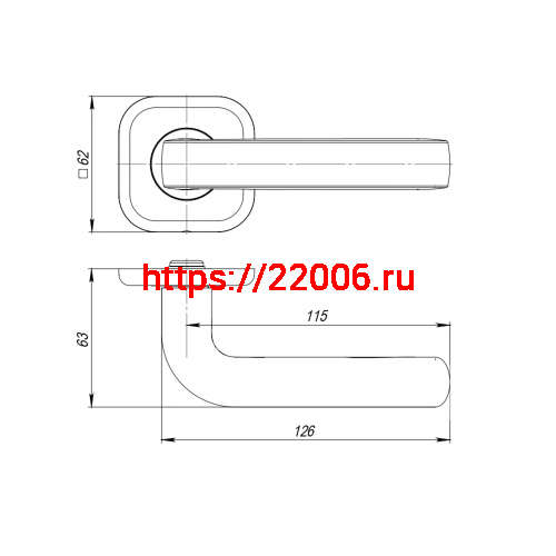 Ручка Fuaro (Фуаро) раздельная K.TRD62.TOROID.LITE BL-24 черный