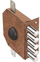 Замок Elbor (Эльбор) накладной Гранит 1.06.52.МА никель, сув., 5 риг., тяги, медный антик /00425/