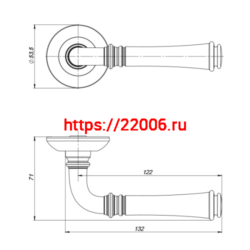 Ручка Punto (Пунто) раздельная R.ZR54.SERENITY (SERENITY ZR) OS-9 античное серебро фото 2