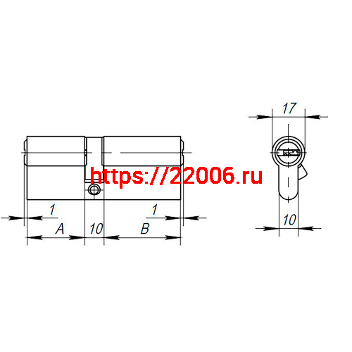 Цилиндровый Ajax (Аякс) механизм (AX200/70) AX2000Key70 (30+10+30) CP хром фото 3