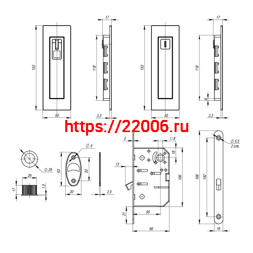 Набор Armadillo (Армадилло) для раздвижных дверей SH011 URB BB-17 Коричневая бронза фото 4