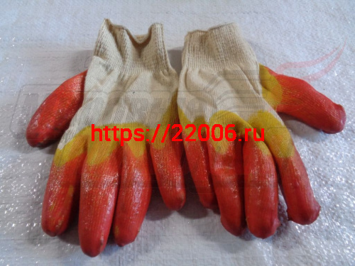 Перчатки обрезиненные ХБ с двойным латексным покрытием