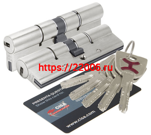 Цилиндровый Cisa (Чиза) механизм AP4S 0P3S1-36.12 (110 мм/45+10+55), НИКЕЛЬ