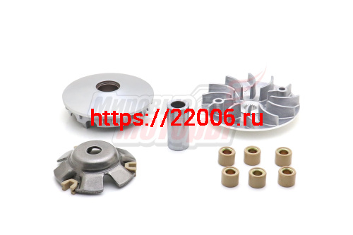 Вариатор передний 152QMI, 157QMJ (125/150см3) 4х такт. (полн.комплект: муфта, шкив, ролики и т.д) Вариатор передний 152QMI, 157QMJ (125/150см3) 4х такт. (полн.комплект: муфта, шкив, ролики и т.д)