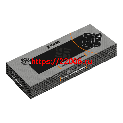 Петля Fuaro (Фуаро) универсальная IN4400U-R10 SN (4BB-R10 100x75x2,5) мат. никель фото 2