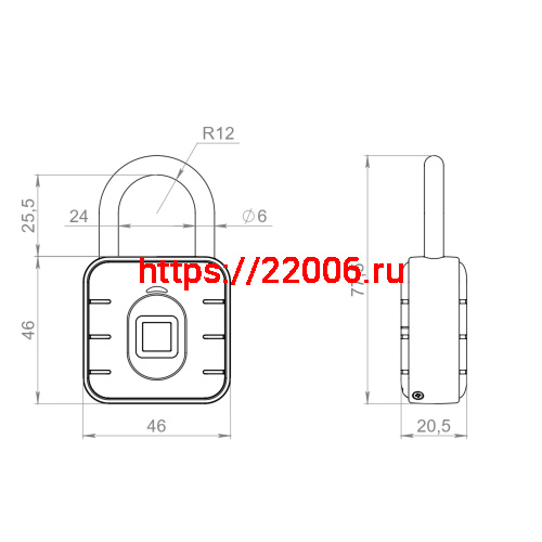 Замок Fuaro (Фуаро) навесной умный биометрический PL-SMART-BIOMETRIC подвес фото 2