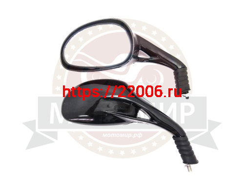 Зеркала (066) d8 пласт. "Каплевидные" объемные черные [1002]