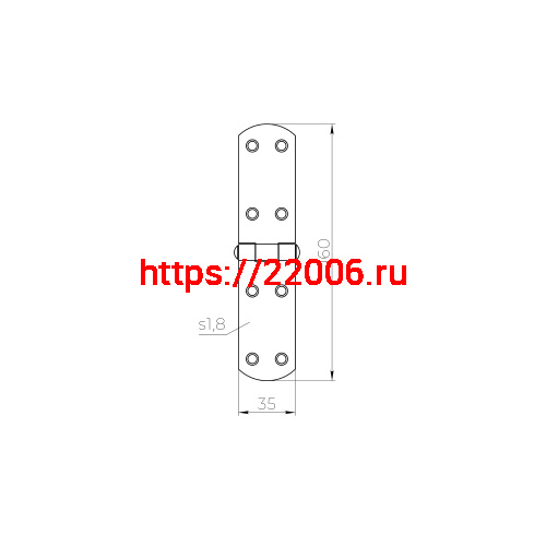 Петля Ajax (Аякс) французская LM/IN160x35x2FR YZN желтый цинк фото 2