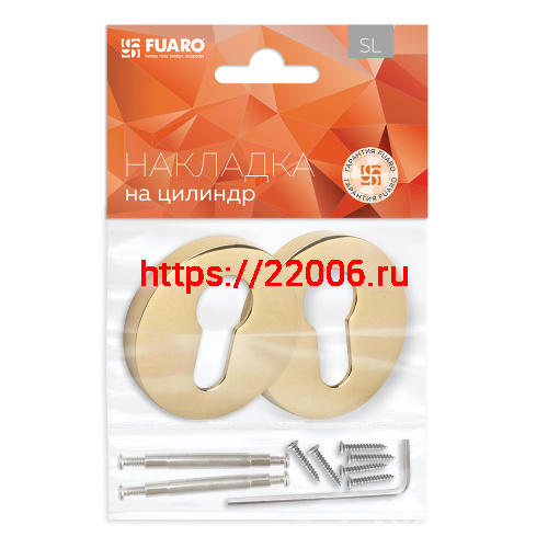 Накладка Fuaro (Фуаро) на цилиндр ET.R.SLR52 GOLD-24 золото-24 фото 2