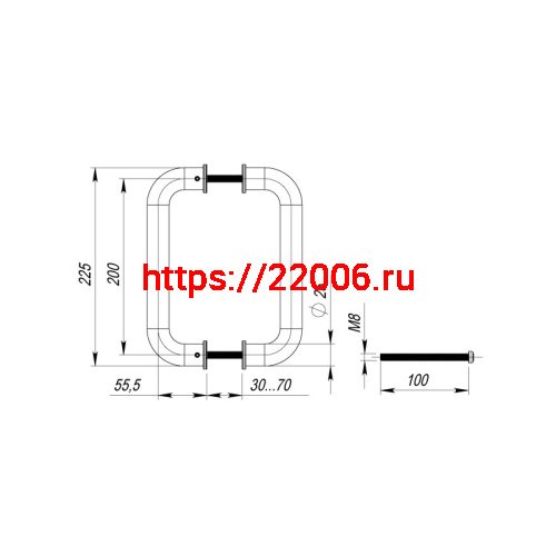 Ручка-скоба Fuaro (Фуаро) PULL.PH25/200.21 INOX 304 (PH-21-25/200-INOX) фото 4