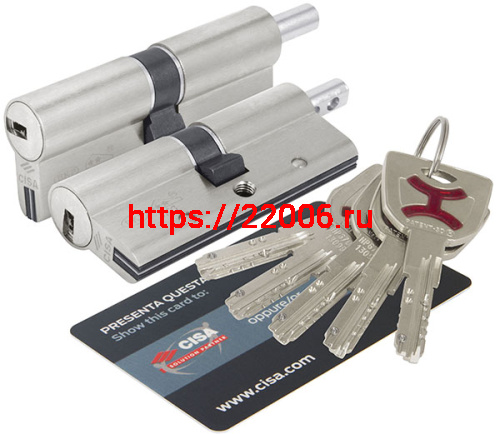 Цилиндровый механизм Cisa (Чиза) под вертушку AP4S 0P3S2-13.12 (70 мм/30+10+30), НИКЕЛЬ