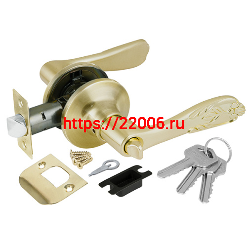 Ручка Punto (Пунто) защелка 6033 SB-E (кл./фик.) мат. золото