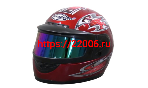 Шлем интеграл FALCON XZF01, размер S (59-60) (тонированный визор) decal red black 1 black grey blue Шлем интеграл FALCON XZF01, размер S (59-60) (тонированный визор) decal red black 1 black grey blue