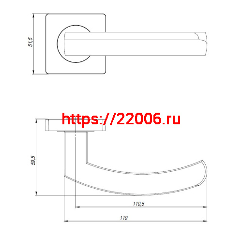 Ручка Ajax (Аякс) раздельная K.JK51.SIGMA (SIGMA JK) BL-24 черный фото 3
