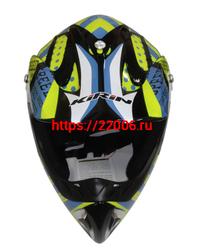 Шлем кроссовый KIRIN K27, черный, черн-бел, зелен-желт, размер M фото 7