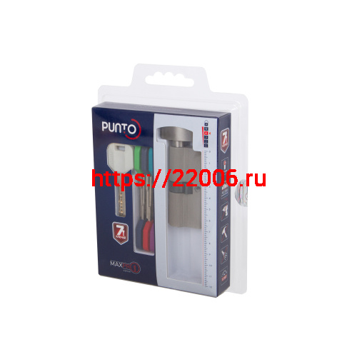 Цилиндровый Punto (Пунто) механизм MaxPro7002Knob90mm(30+10+50) SN никель 7key с вертушкой фото 2