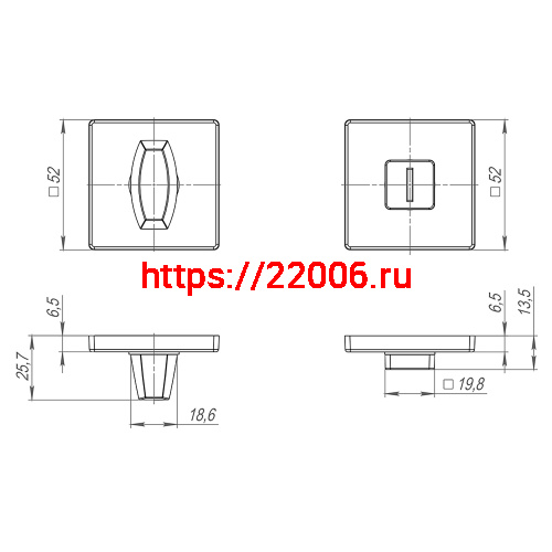 Ручка Fuaro (Фуаро) поворотная BK6.K.SL52 (BK6 SL) SSG-39 сатинированное золото фото 3