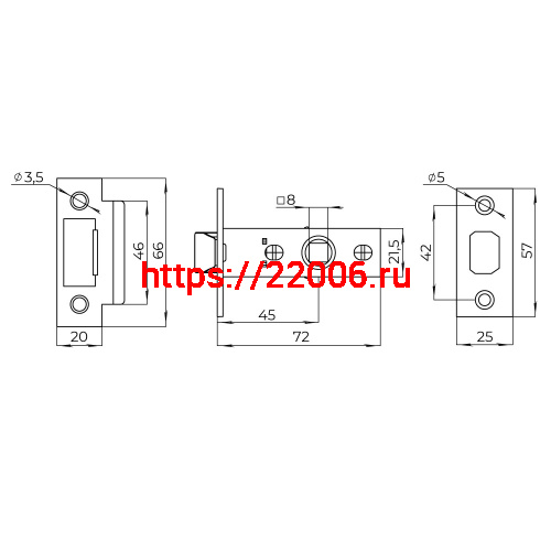 Защелка Ajax (Аякс) врезная PLASTLP45-8 (LP45-8) ABG зеленая бронза фото 3 Защелка Ajax (Аякс) врезная PLASTLP45-8 (LP45-8) ABG зеленая бронза фото 3