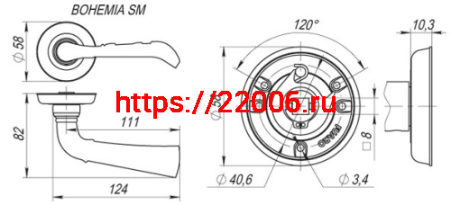 Ручка Fuaro (Фуаро) раздельная R.SM58.BOHEMIA (BOHEMIA SM) MAB-6 темная бронза фото 3 Ручка Fuaro (Фуаро) раздельная R.SM58.BOHEMIA (BOHEMIA SM) MAB-6 темная бронза фото 3