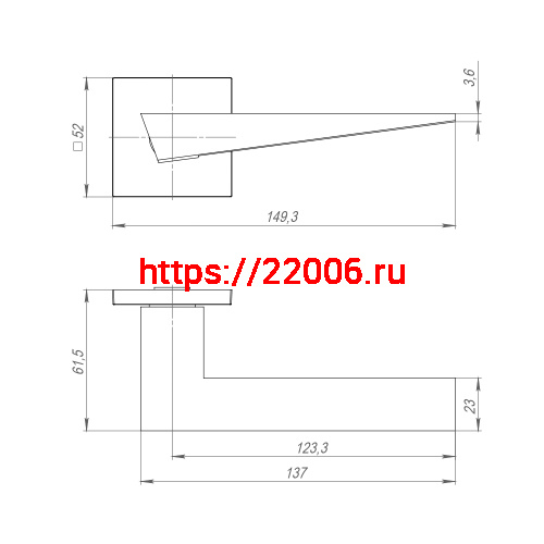 Ручка Ajax (Аякс) раздельная K.JS51.TRIO BL-24 черный фото 2