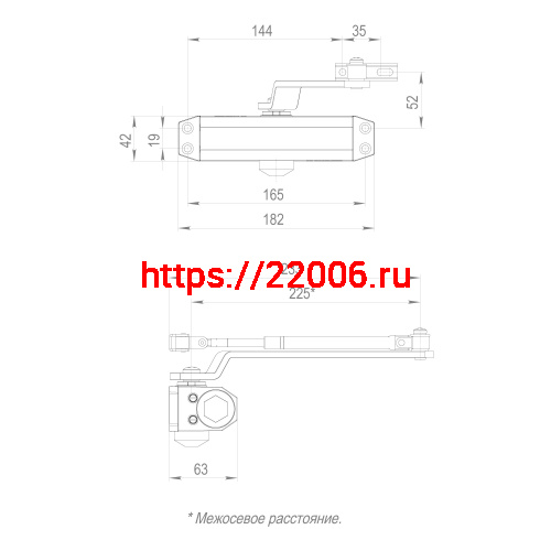 Доводчик Fuaro (Фуаро) дверной DC20-3 (DC-203) AL до 65 кг (алюминий) фото 3