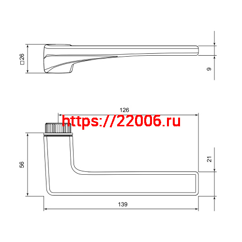Ручка Punto (Пунто) раздельная K.EL.Q27.ELEN CP-8 хром фото 3 Ручка Punto (Пунто) раздельная K.EL.Q27.ELEN CP-8 хром фото 3