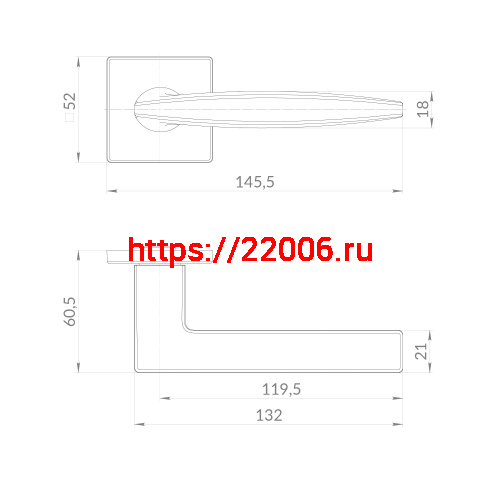 Ручка Punto (Пунто) раздельная K.EST.Q52.FAVORIT CP-8 хром фото 2