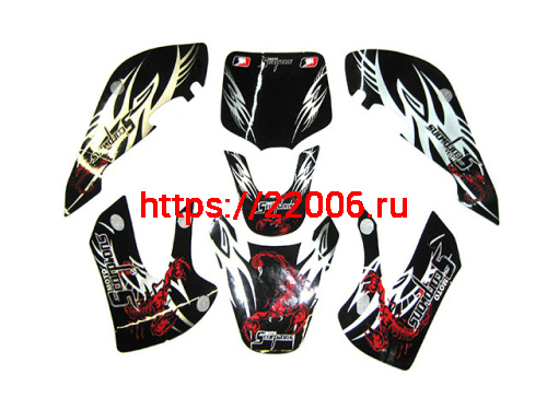 Комплект наклеек на кроссовый мотоцикл KLX SCORPION