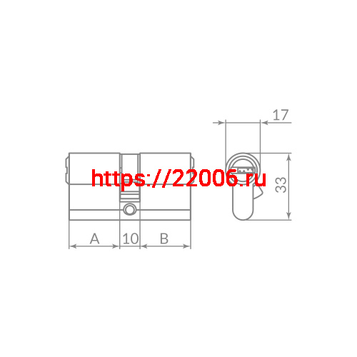 Цилиндровый Punto (Пунто) механизм Z3000Key90(35+10+45) СP хром фото 2