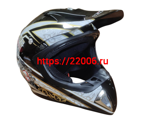 Шлем кроссовый KIRIN K27, черный, черн-бел, зелен-желт, размер M фото 4