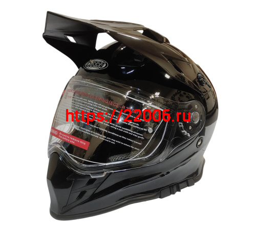 Шлем кроссовый со стеклом COBRA EC H331, белый, черный, черный-лайм, резмер L фото 2