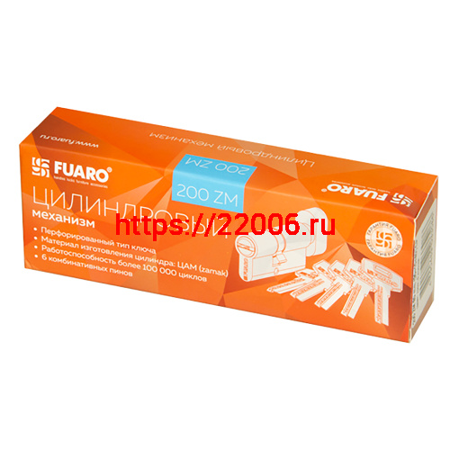 Цилиндровый Fuaro (Фуаро) механизм (200 ZM/100) 2000 ZMKnob100(60+10+30) CP хром 5Key с вертушкой фото 2