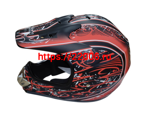 Шлем кроссовый KIRIN QL-128, оранж, красный, черный, оранж-черн, размер M фото 2