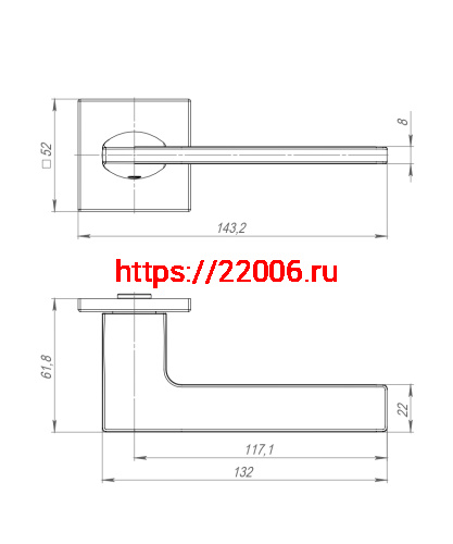 Ручка Punto (Пунто) раздельная K.ARC.Q52.MAIN SSC-16 сатин.хром ТРОСИК фото 4