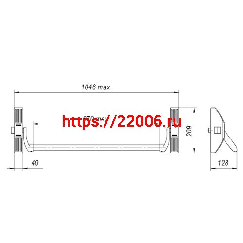 Ручка-штанга Fuaro (Фуаро) нажимная AP.1700B push-bar (ANTI-PANIC 1700В) накладной для одно/двуствор. дверей фото 3 Ручка-штанга Fuaro (Фуаро) нажимная AP.1700B push-bar (ANTI-PANIC 1700В) накладной для одно/двуствор. дверей фото 3