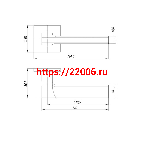 Ручка Punto (Пунто) раздельная K.ARC.Q52.BLADE SN-3 матовый никель фото 2