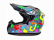 Мотошлем VIRTUE MD-911 Детский Кросс серый с рисунком (S)