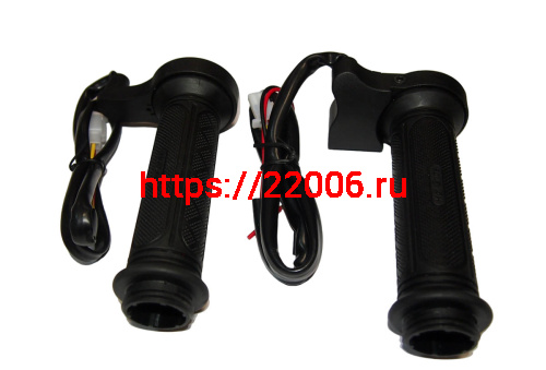 Ручки руля с подогревом в сборе (пр/лев) под диам. 22мм, проводка, тумблер (2 полож), фото 2