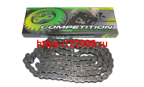 Цепь (428) SFR - 98 зв. приводная Альфа, Сигма, Monster, Futong , цветная коробочка (Н)