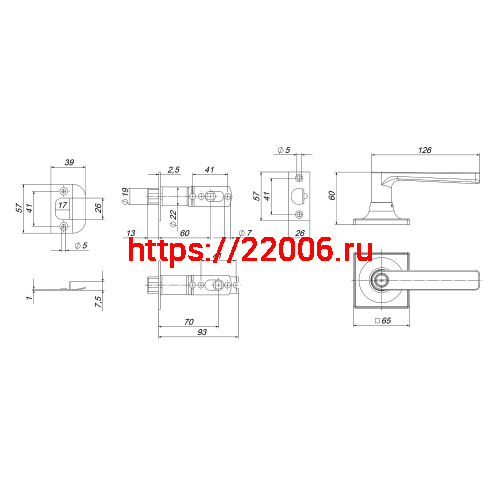 Ручка Punto (Пунто) защелка DK710/BL SN-BK (фик.) никель фото 3