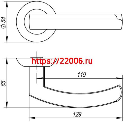 Ручка Fuaro (Фуаро) раздельная R.AR54.ALFA (ALFA AR) CP-8 (no screw, spindle) new210 фото 3 Ручка Fuaro (Фуаро) раздельная R.AR54.ALFA (ALFA AR) CP-8 (no screw, spindle) new210 фото 3
