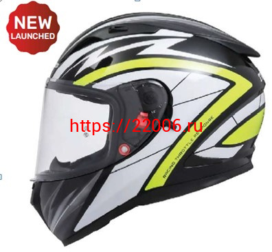 Шлем TVS RACING (Индия) STREET D/V BLACK YELLOW размер XXL, + пинлок в комплекте, очки Шлем TVS RACING (Индия) STREET D/V BLACK YELLOW размер XXL, + пинлок в комплекте, очки