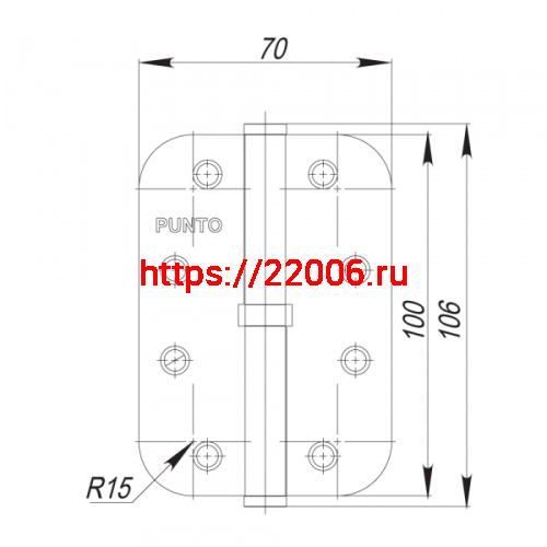 Петля Punto (Пунто) съемная IN4100SR-R14 PN правая (S100113/R14-4R) перл.никель ПОДВЕС фото 2