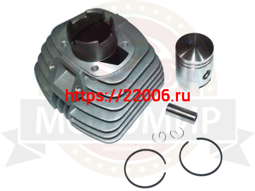 Цилиндр Мопед с поршнем+палец+кольца+стопорные кольца Цилиндр Мопед с поршнем+палец+кольца+стопорные кольца