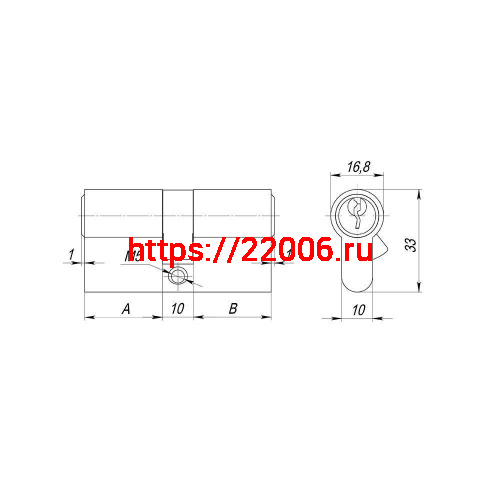 Цилиндровый Ajax (Аякс) механизм (AX100/70) AX1000Key70 (30+10+30)/HD CP хром 4Key фото 3