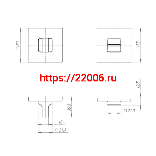 Ручка Ajax (Аякс) поворотная BK6.K.JS51 (BK6 JS) SSC-16 сатинированный хром фото 3