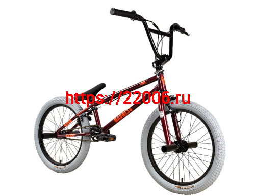 Велосипед 20" Stark'25 Madness BMX 3 (рама ст., клещ.торм., пеги) бордовый/оранжевый/серый