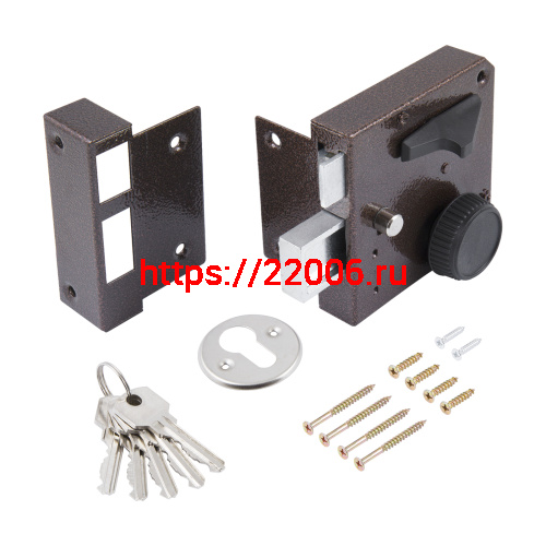 Замок Omega (Омега) накладной цилиндровый ЗН3А ПНЗ медь, 5 кл. фото 4