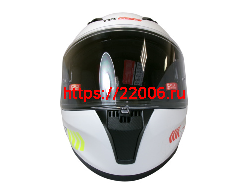 Шлем TVS RACING (Индия) STREET D/V WHITE YELLOW размер XXL, + пинлок в комплекте, очки фото 5