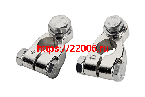 Клемма АКБ стальная с болтом (2 шт/компл)